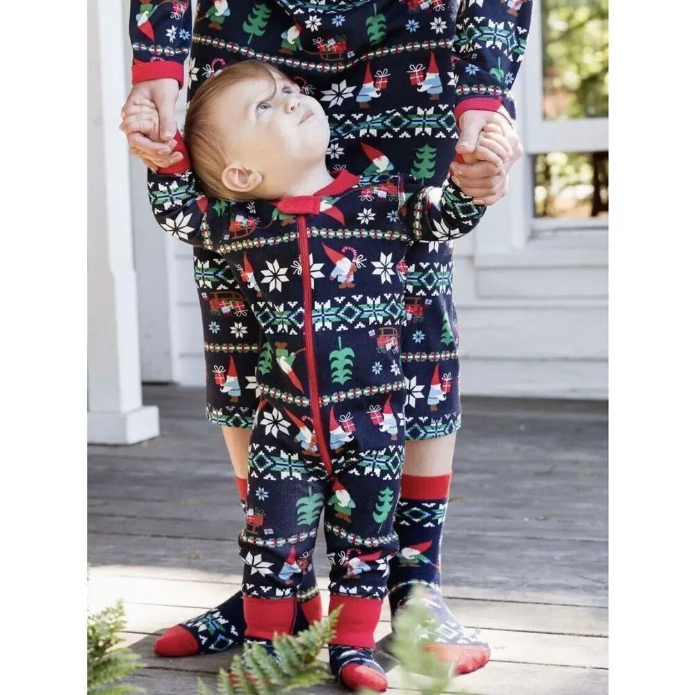 NEW Hanna Andersson Infant Baby Toddler 12-18 Mos (75) Holiday Gnome 1-Piece Sle